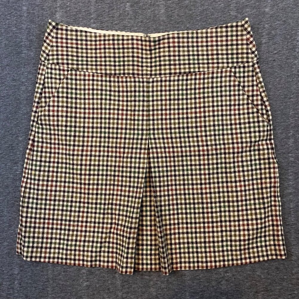 Banana Republic Womens Plaid Wool Blend Skirt Size‎ 12 Fully Lined Fall Preppy